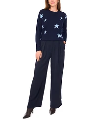 Vince Camuto Women's Star-Print Dropped-Shoulder Sweater