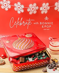 Bonnie & Pop Christmas Ornament Sweets Gift Tin, 6 Sections