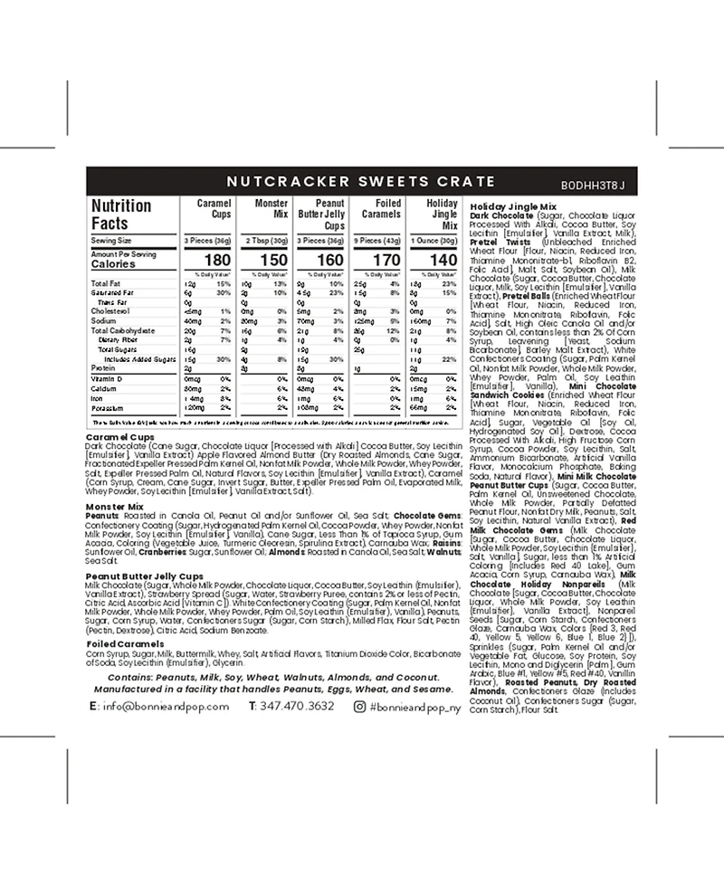 Bonnie & Pop Christmas Mixed Sweets Gift Crate, 4 Sections