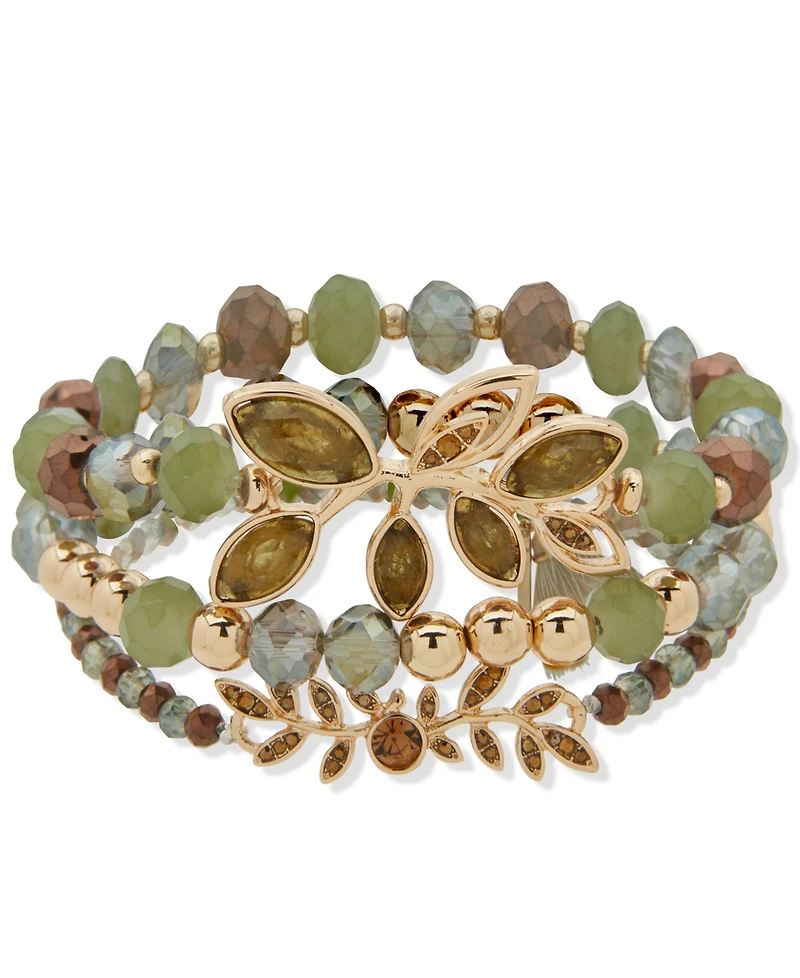 lonna & lilly 3-Piece Multi-Stone Stretch Bracelet Set