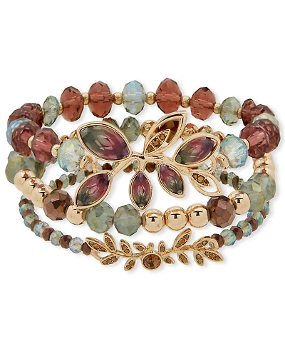 lonna & lilly 3-Piece Multi-Stone Stretch Bracelet Set