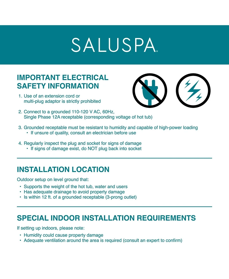 SaluSpa Battery Powered Color Changing Led Soothing Spa Waterfall Accessory