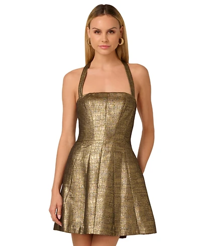 Adrianna Women's Metallic Jacquard Mini Dress