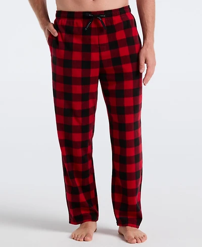 Perry Ellis Portfolio Men's Fleece Buffalo Plaid Print Sleep Pants