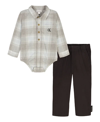 Calvin Klein Baby Boys 2-Piece Bodysuit and Pants Set