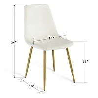 5-Piece Dining Set with 35.5" Round Table, 4 Upholstered Chairs with Metal Legs, Ideal for Small Spaces-Maison Boucle