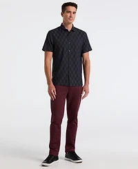 Perry Ellis Men's Short Sleeve Cube Geo Jacquard Shirt