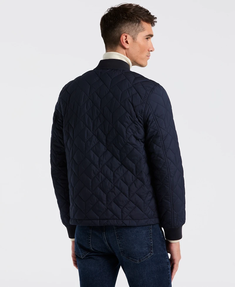 Perry Ellis Men's Geometric Quilted Jacket