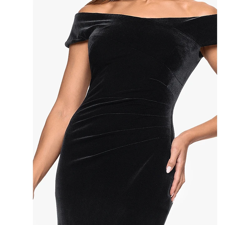 Xscape Petite Off-the-Shoulder Long Dress