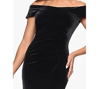 Xscape Petite Off-the-Shoulder Long Dress
