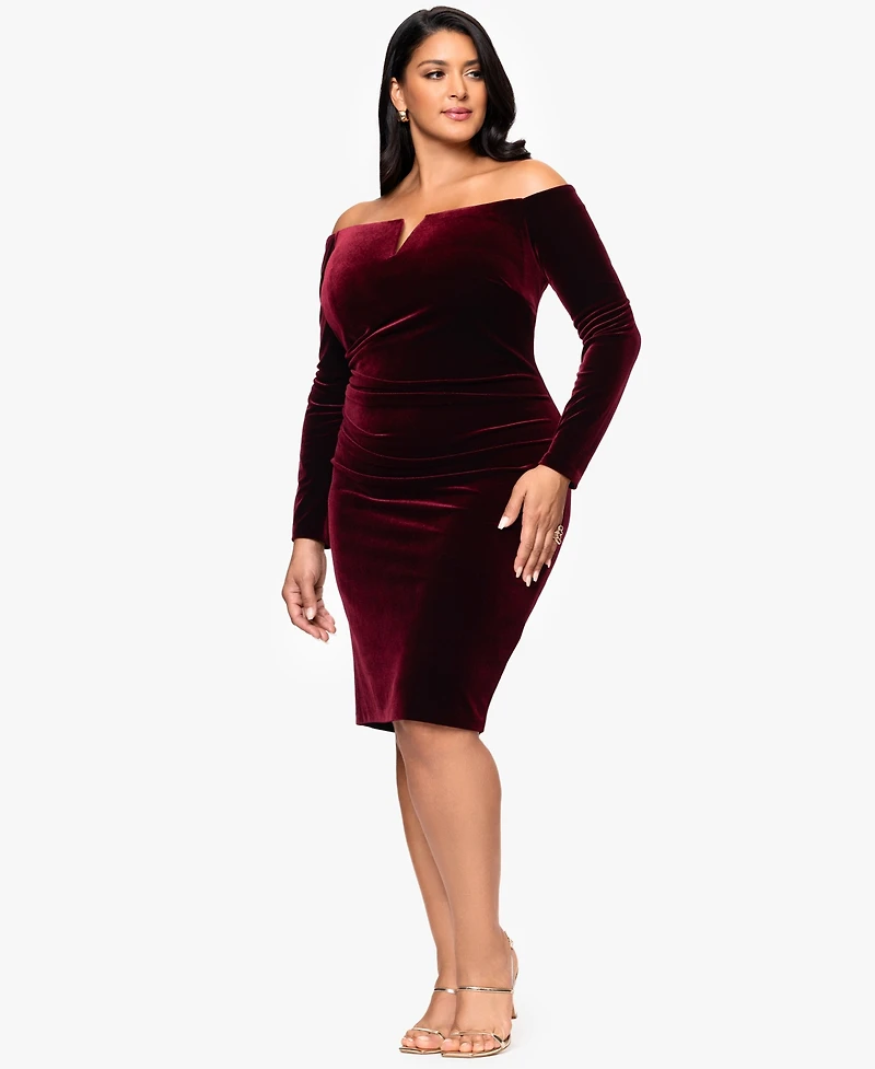 Xscape Plus Off-Shoulder Short Dress