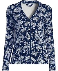 Lands' End Women's Pointelle Long Sleeve Sleep Cardigan