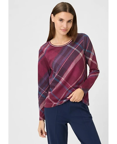 Olsen Women's Plaid T-Shirt