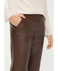 Olsen Women's Mona Fit Straight Leg Faux Croc Cropped Pant