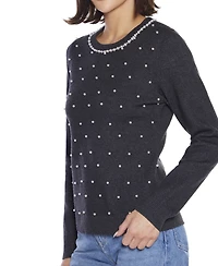 Belldini Women's Front-Embellished Sweater