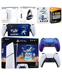 Sony PlayStation 5 Astro Bot Slim Digital Bundle with Disc Drive, Pulse Elite Headset, Extra Controller, Portal