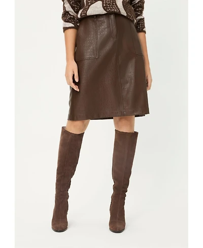 Olsen Women's Faux Croc A-Line Skirt