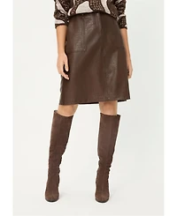 Olsen Women's Faux Croc A-Line Skirt