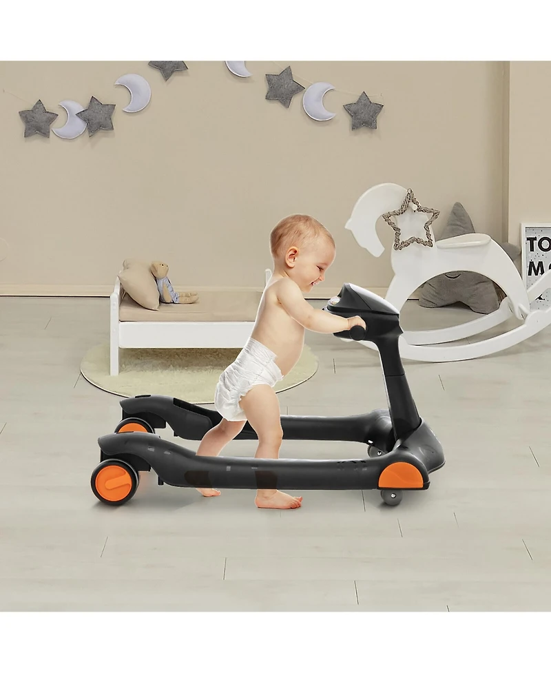 Gymax 2-in-1 Baby Walker Foldable Activity Push Walker w/ Adjustable Height