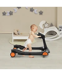 Gymax 2-in-1 Baby Walker Foldable Activity Push Walker w/ Adjustable Height