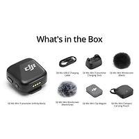 Dji Mic Mini Clip-On Transmitter with Built-In Microphone, Infinity Black
