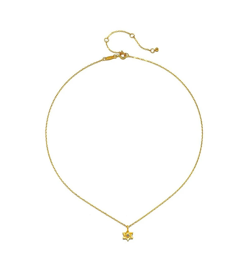 Satya Jewelry Guiding Faith White Topaz Star of David Necklace