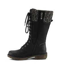 Spring Step Yosemite Water-Resistant Winter Boots with Sweater Trim and Lace-Up Detail
