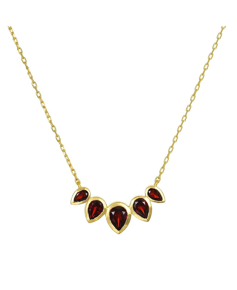 Satya Jewelry Ignite Strength Garnet Petal Necklace