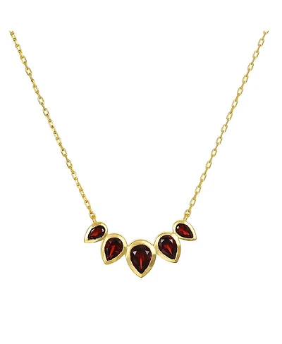 Satya Jewelry Ignite Strength Garnet Petal Necklace