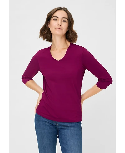 Olsen 3/4 Sleeve V-Neck T-Shirt