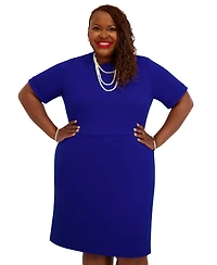 Kasper Women's Short Sleeve Crewneck Dress