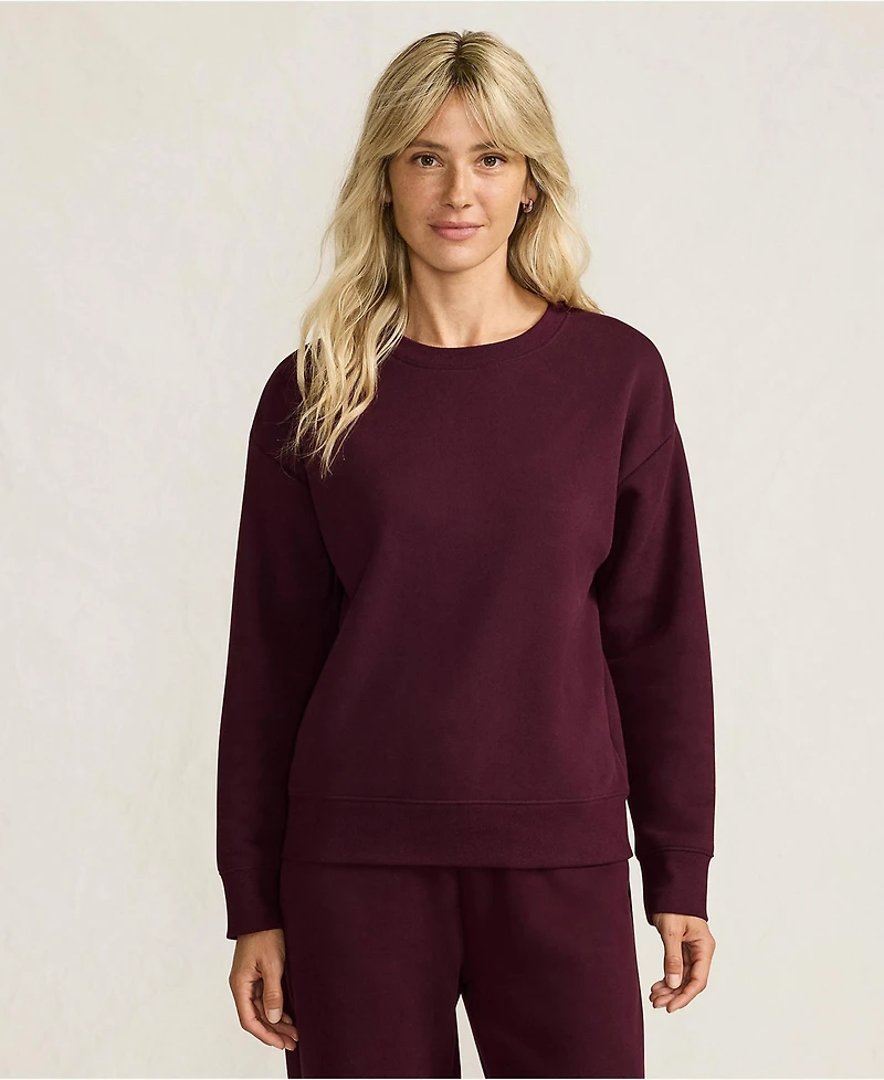 Lands' End Women's Relaxed Serious Sweats Long Sleeve Crewneck Sweatshirt