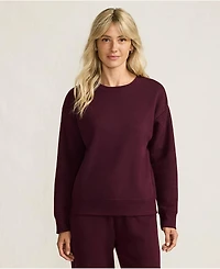 Lands' End Women's Relaxed Serious Sweats Long Sleeve Crewneck Sweatshirt
