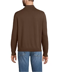 Lands' End Men's Long Sleeve Fine Gauge Cotton Quarter Zip Sweater