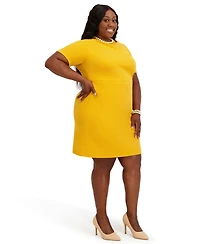 Kasper Women's Short Sleeve Crewneck Dress