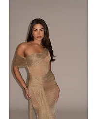 Jluxlabel Draped Metallic Maxi Dress