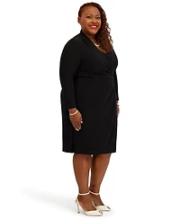 Kasper Women's City Wrap V-Neck Dress