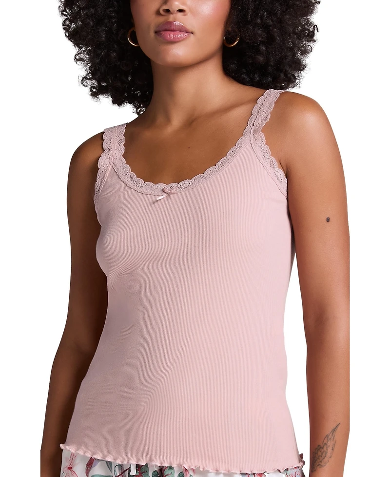 Hunkemoller Women's Cami Rib Lace