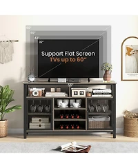 Volenca 55-Inch Buffet Sideboard with 8-Bottle Wine Racks and Wine Glass Holders
