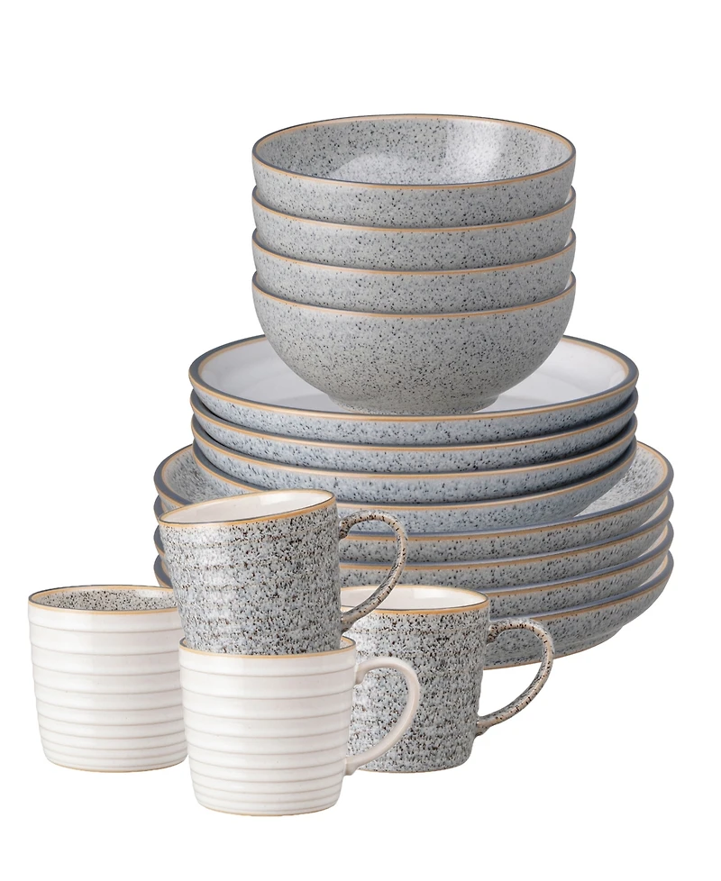 Denby Studio Grey Assorted 16 Pc. Dinnerware Set, Service for 4