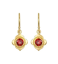 Satya Jewelry Strong Heart Garnet Drop Earrings