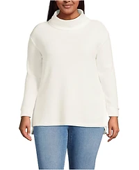 Lands' End Plus Long Sleeve Waffle Cowl Neck Tunic