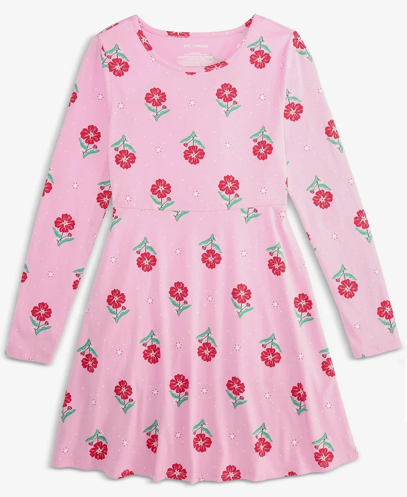 Epic Threads Little & Big Girls Jolly Blooms Printed Dress, Macy's Exclusive