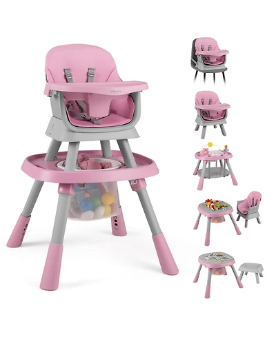 Gymax Baby 16-in-1 High Chair w/ Activity Center Booster Seat Building Block Table