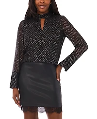 Vince Camuto Women's Front Keyhole Bell Sleeve Top