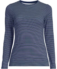 Lands' End Women's Lightweight Jersey Skimming Long Sleeve Crew Neck T-shirt