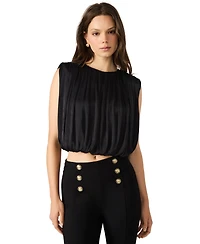 Steve Madden Women's Cherra Crewneck Bubble Hem Top