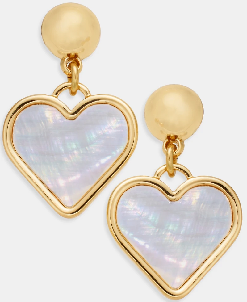I.n.c. International Concepts Mother-of-Pearl Heart Drop Earrings, Macy's Exclusive