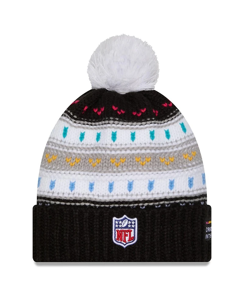 New Era Women's Black Green Bay Packers 2025 Nfl Crucial Catch Cuffed Knit with Pom Hat