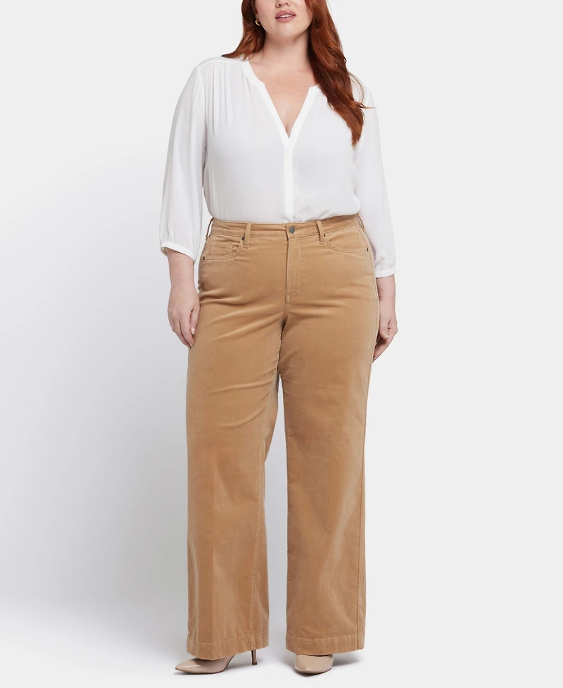 Nydj Plus Corduroy Teresa Wide Leg Pants